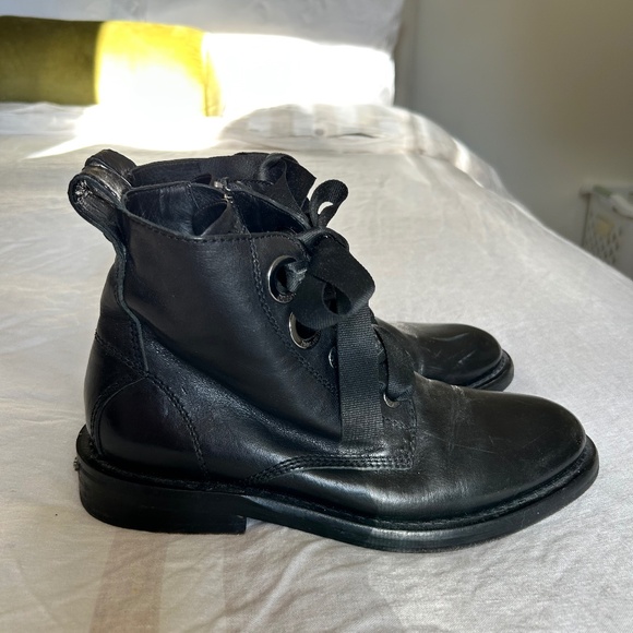 Zadig & Voltaire Leather Combat Boots - Size 9 Women's - Picture 1 of 6